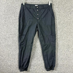 Sundance Women's Size 10 Gray Cotton Tapered Leg Cargo Pocket Jogger Pants